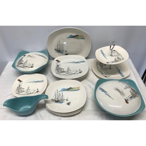 Midwinter Stylecraft, Cannes design dinnerware, drawings by Hugh