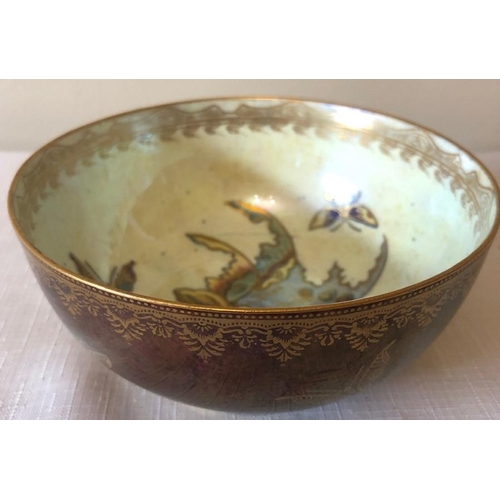 60 - A Wedgwood Butterfly lustre bowl designed by Daisy Makeig-Jones, 13.5cms d.