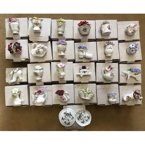 68 - Collection of Royal Stratford hand painted bone china posy ornaments, 24 mint and boxed together wit... 