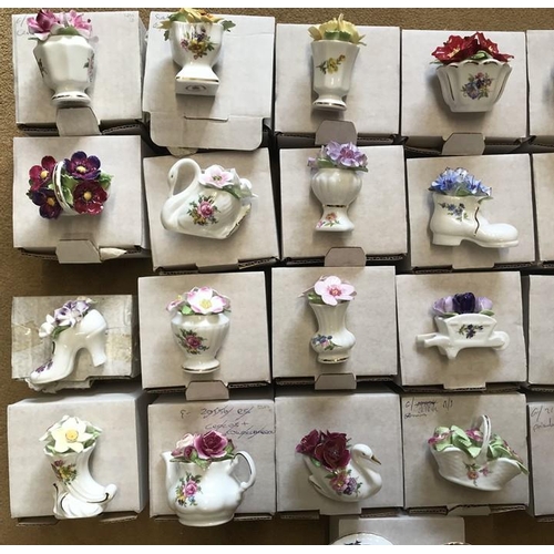 68 - Collection of Royal Stratford hand painted bone china posy ornaments, 24 mint and boxed together wit... 