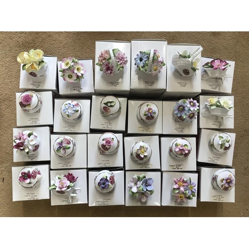 69 - Royal Albert bone china posies, flowers of the month, all boxed as new condition.