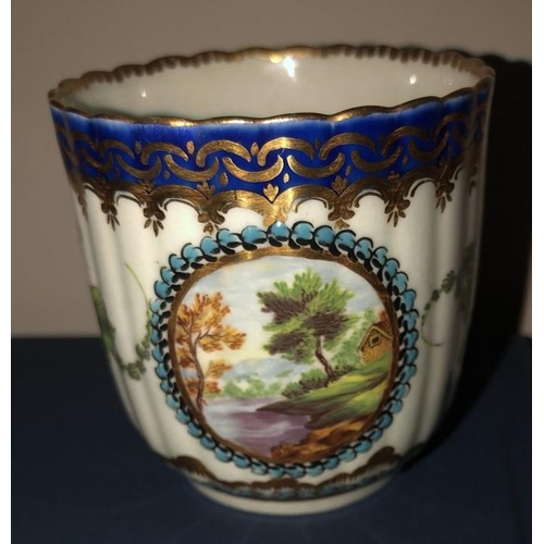 79 - Royal Worcester mug, scale blue ground painted with exotic birds 12cm h, a 19thC finely decorated mu... 