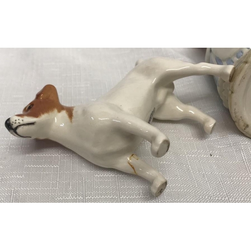 85 - Royal Doulton Flambé Fox, seated 10.5cms h, Beswick sleeping fox, Royal Doulton Brambly Edge Mrs Mar... 