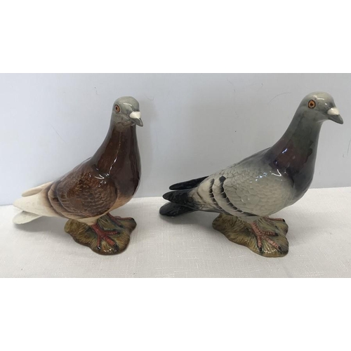 86 - Two Beswick Pigeon figures, number 1383, one grey and the other red/brown, 15cms h.