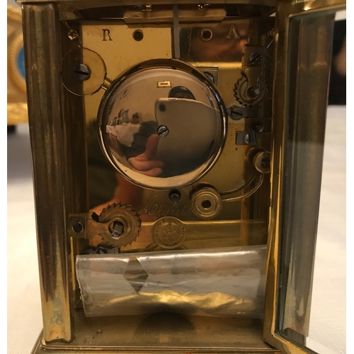 1056 - Howell James and Co good quality carriage clock, winds and goes.