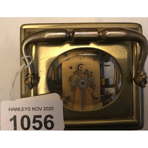 1056 - Howell James and Co good quality carriage clock, winds and goes.