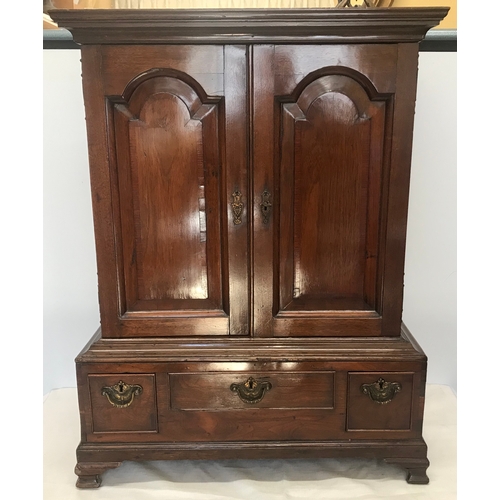 1426 - Queen Anne circa 1710 spice cupboard. Virginian walnut and multi-drawered oak interior. 77cm h x 61c... 