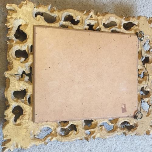 1058 - Finely carved giltwood frame mirror, 37 x 29cms.