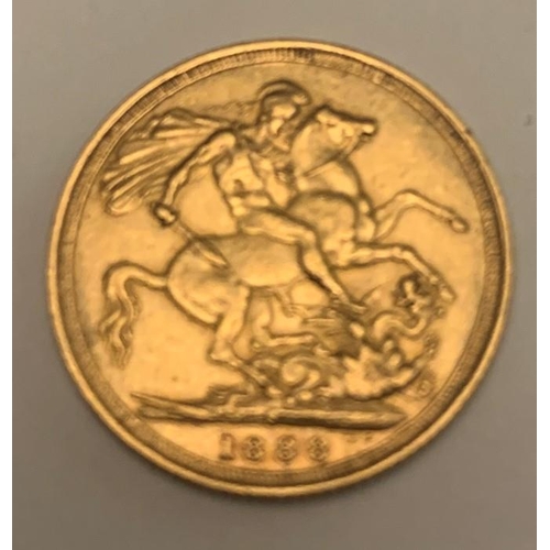 113 - A Victorian full gold sovereign 1888.