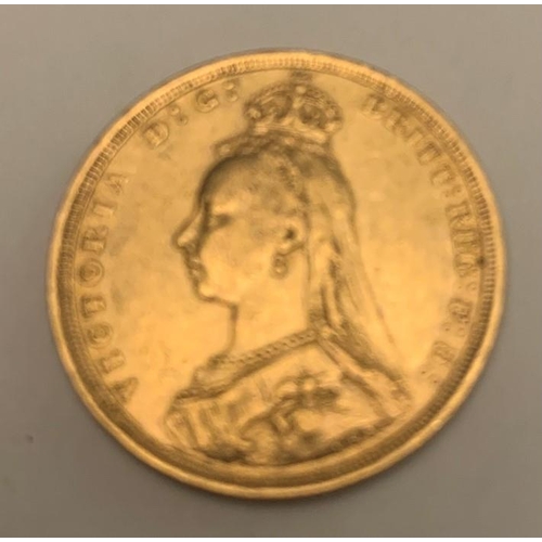 113 - A Victorian full gold sovereign 1888.