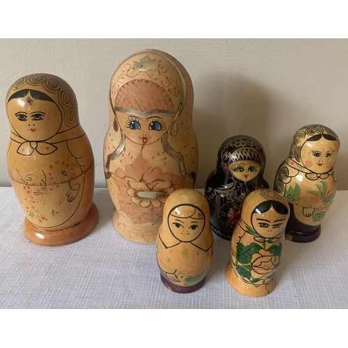 1155 - Six various Russian Babushka dolls. Tallest 19cms h.