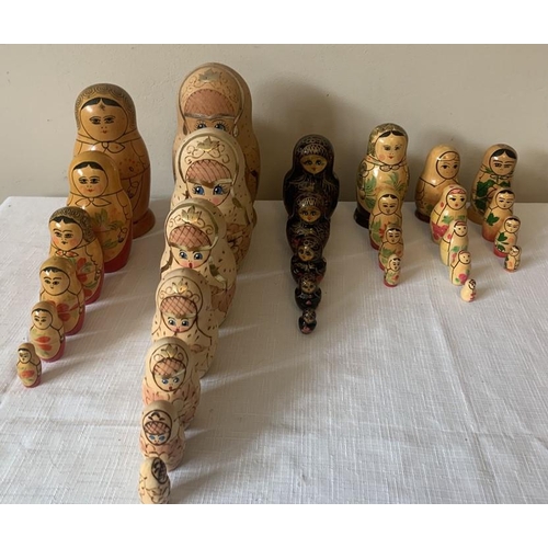 1155 - Six various Russian Babushka dolls. Tallest 19cms h.