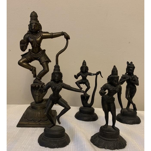 1171 - Ten oriental bronze and brass figures including a set of four.