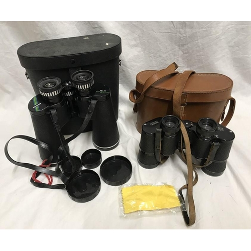 1178 - Two pairs of binoculars, leather cased Kershaw Reliant. 9 x 36 and cased Chinon 10 x 50 binoculars.