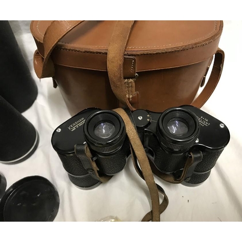 1178 - Two pairs of binoculars, leather cased Kershaw Reliant. 9 x 36 and cased Chinon 10 x 50 binoculars.