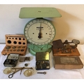 Various vintage scales and weights including jewellery and postal.
