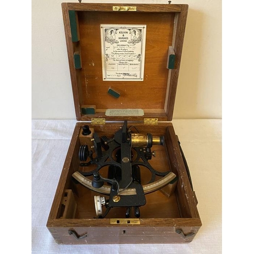 1221 - A Kelvin & Hughes Ltd The Sextant no. 60536 by Henry Hughes & Son Ltd, of 6 in radius and reading to... 