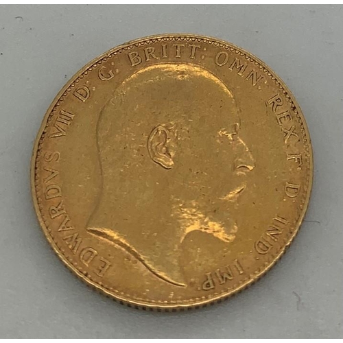 124 - Edwardian full gold sovereign 1906.