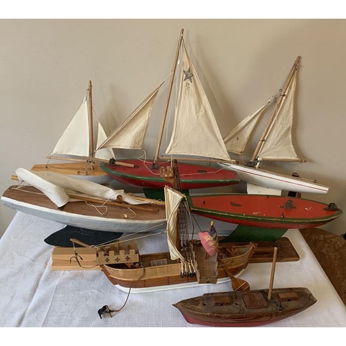 1243 - A quantity of vintage pond yachts etc. including Star.