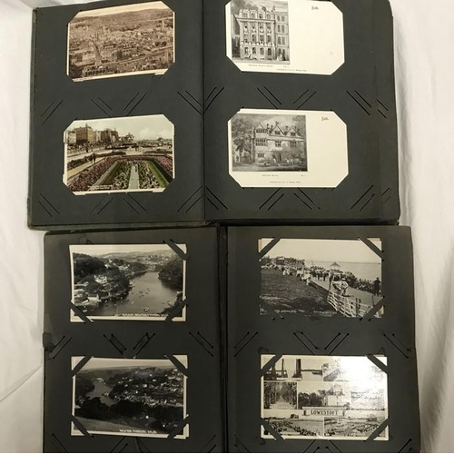 1254 - Two albums of postcards, British topographical, many real photos, one album with 182 postcards and o... 