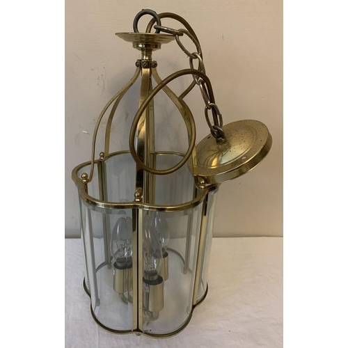 1283 - Brass hall lantern, 42cms h.