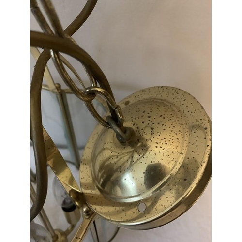 1283 - Brass hall lantern, 42cms h.