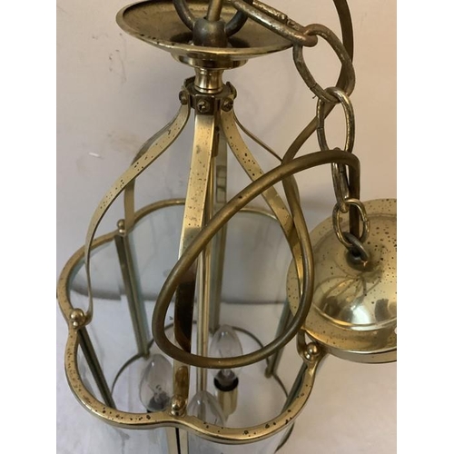 1283 - Brass hall lantern, 42cms h.