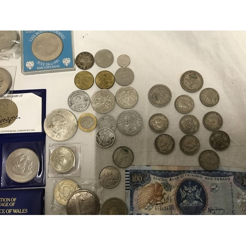 137 - Coin collection, British and Foreign coinage and banknotes and a selection of Royalty and other comm... 