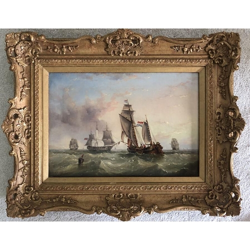 Henry Redmore. Oil on canvas seascape. Signed L.L. H.R. Redmore. 27 x 39cms (relined)