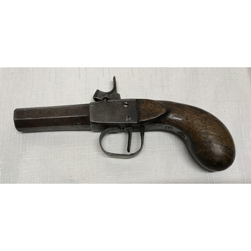 139 - A 19thC percussion cap pistol, single shot, 17.5cms l.