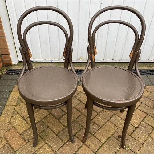 1614 - Five early 20thC bentwood  chairs, two painted.