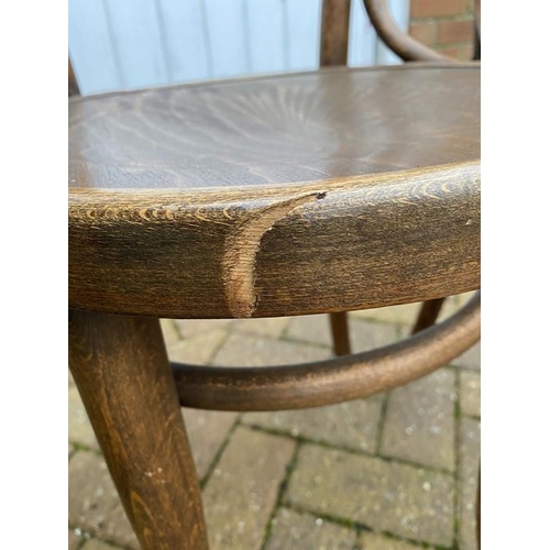 1614 - Five early 20thC bentwood  chairs, two painted.