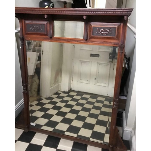 1619 - Edwardian mahogany framed mirror. 135 x 105cms.