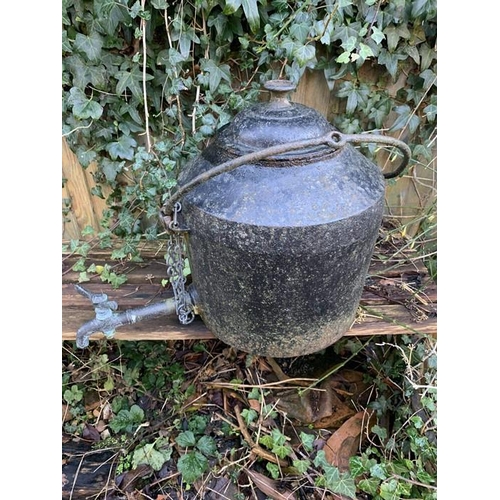 1620 - A cast iron pot, 40cms h.