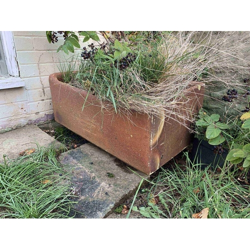 1621 - Stoneware troughs. Ingham and Sons, Wortley, Leeds. 74 w x 45 d x 28cms h.