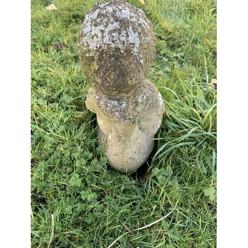 1624 - A reconstituted stone fountain, child on fish. 33cms h.