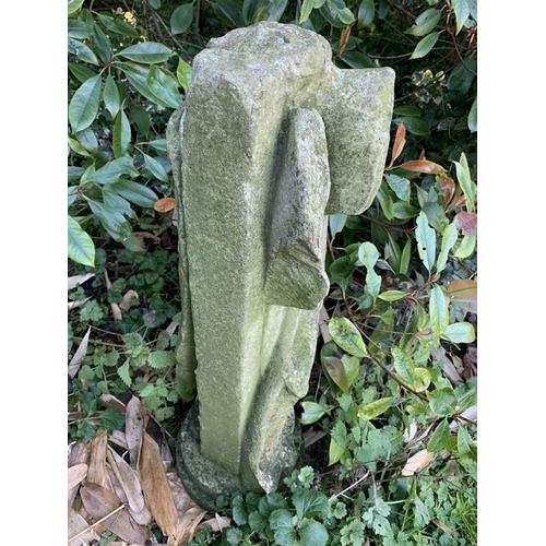 1626 - A headless stone garden ornament. 72cms h.