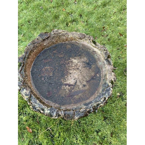 1628 - Reconstituted stone bird bath. 62 h x 35cms d.