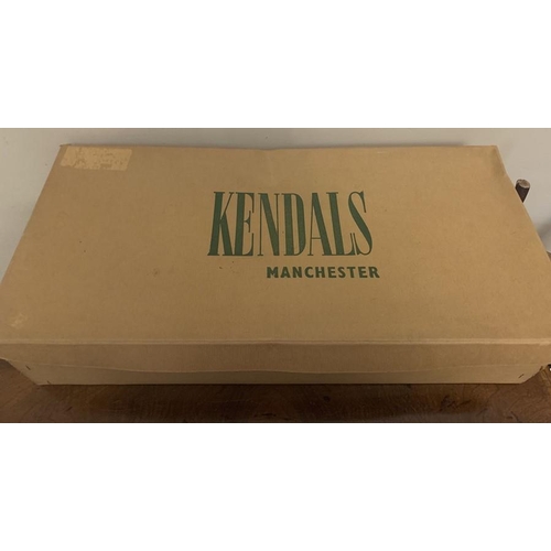 175 - A vintage bridal headdress with veil in original box from Kendals, Manchester.