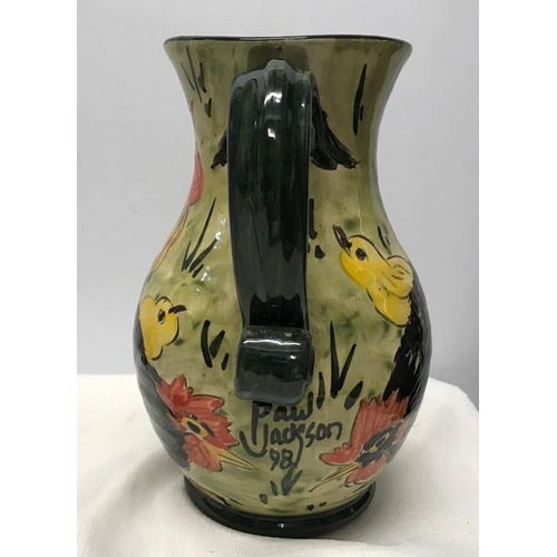 Paul Jackson Studio pottery jug circa 98, Chickens and Chicks design ...