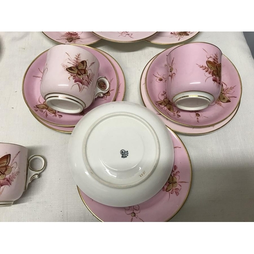 178 - Victorian pink pottery selection. S.B and Son part tea set 24 pieces, cups, saucers, side plates. Bu... 