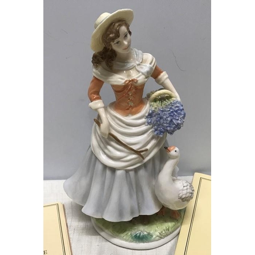 188 - Royal Worcester Pastoral collection, figurine Goose Girl Ltd Edition 1289 of 5000, CW 132, C1994. 21... 