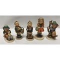 Collection of 5 Hummel Goebel figures, School Girl 11cms h, Village Boy, Little Hiker, Boy in Apple ... 