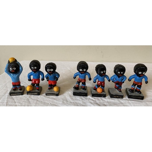 204 - A group of 7  Robertson Golly footballers, 3 x 'hand painted foreign', 4 x plastic.