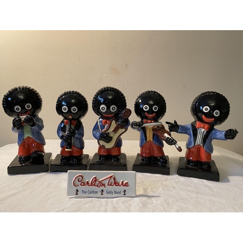 208 - Five limited edition Carlton Ware Robertson Golly Band figures, approx. 20cms h, Violinist 50/250 wi... 