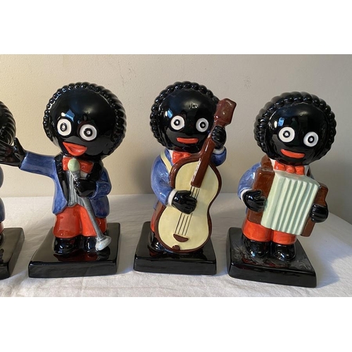 210 - Five limited edition Carlton Ware Robertson Golly band figures to include Accordion 133/1000, Double... 