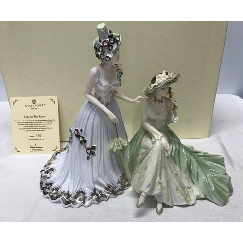 226 - Coalport figurine Day at the Races. Ltd Edition 276/750 design by Basia Zarzycka. 25.5cms h, base wi... 