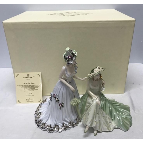 226 - Coalport figurine Day at the Races. Ltd Edition 276/750 design by Basia Zarzycka. 25.5cms h, base wi... 