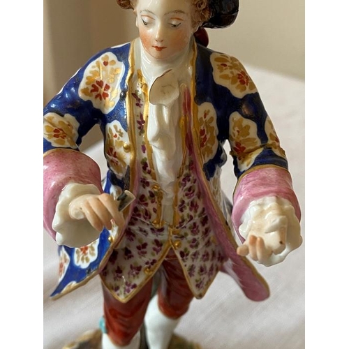 233 - Four 19thC Meissen figures. Tallest 18cms. All a/f.