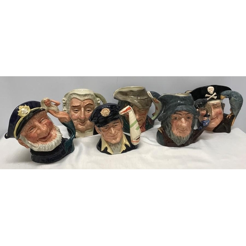 235 - Royal Doulton large toby jugs selection, Old Salt D6551, The Lawyer D6498, Yachtsman D6820, The Poac... 